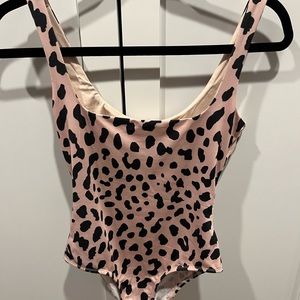 Pink leopard bodysuit